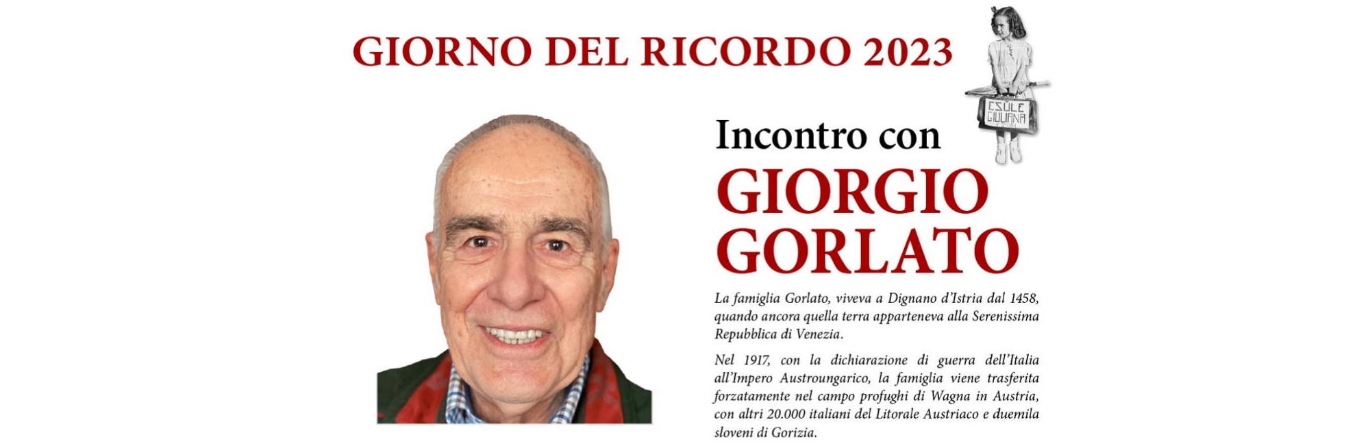 Immagine Giorno del ricordo - Incontro Giorgio Gorlato